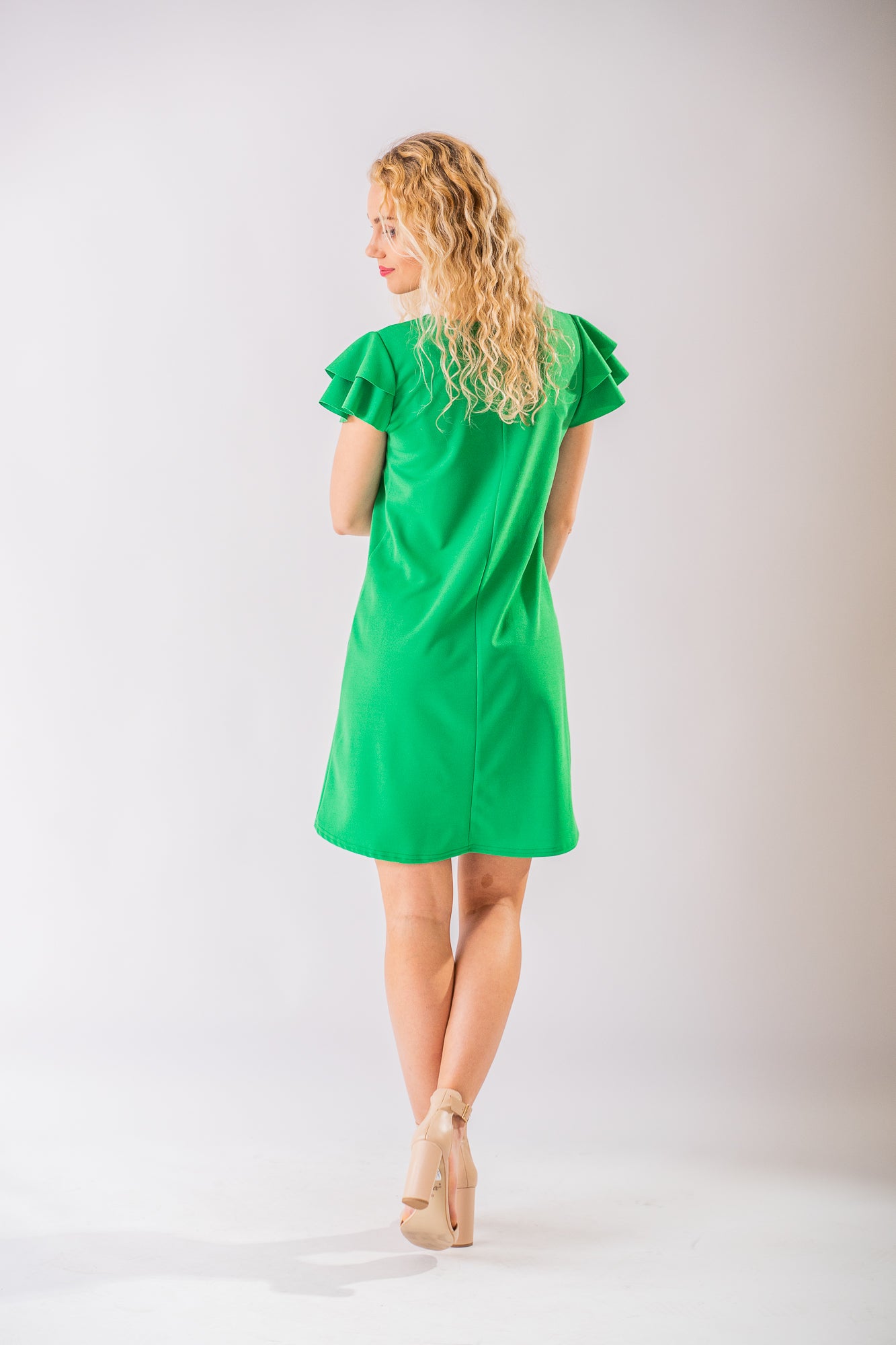 Zelené volánové šaty Evren
