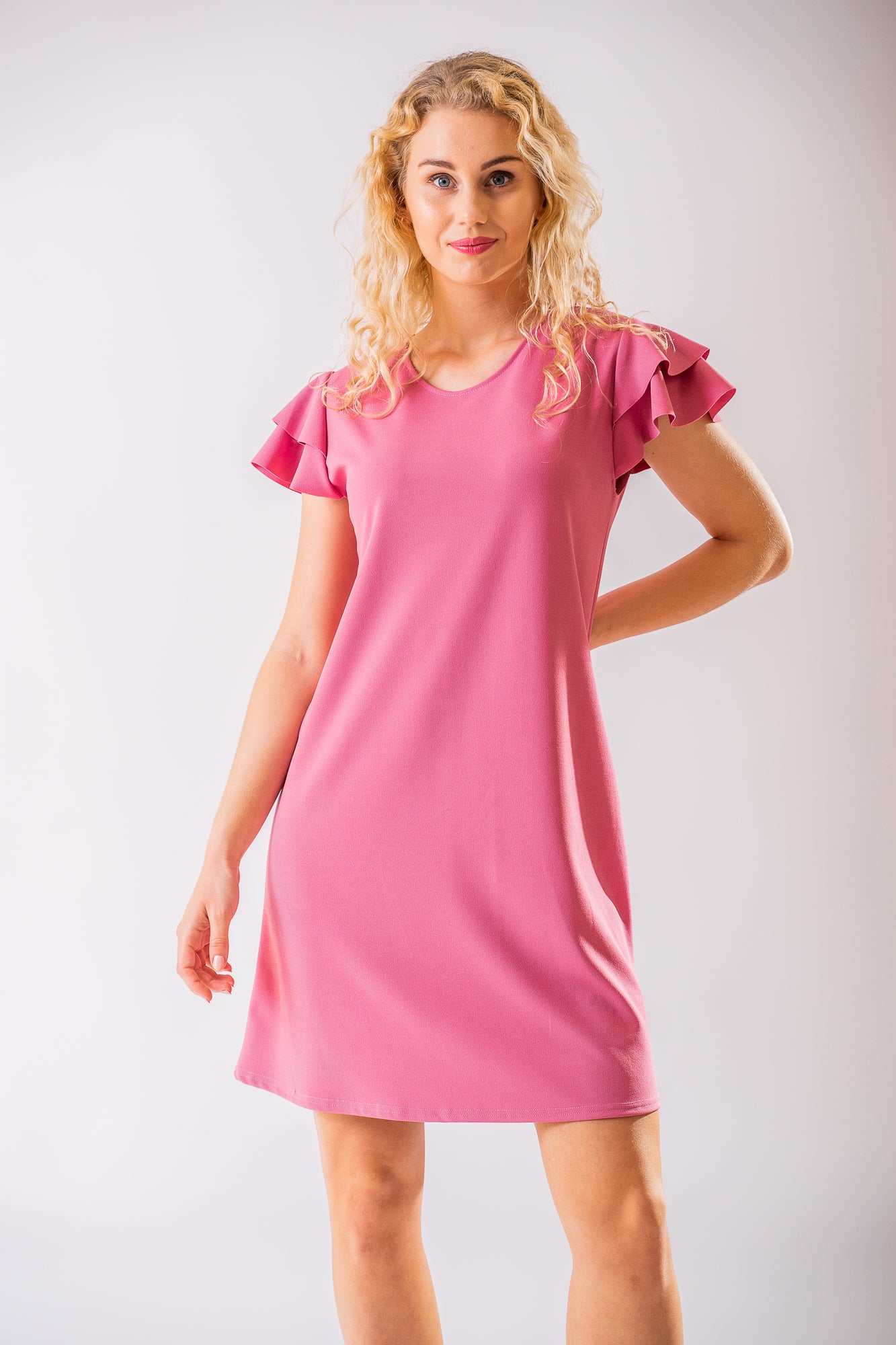 Ružové volánové šaty Evren