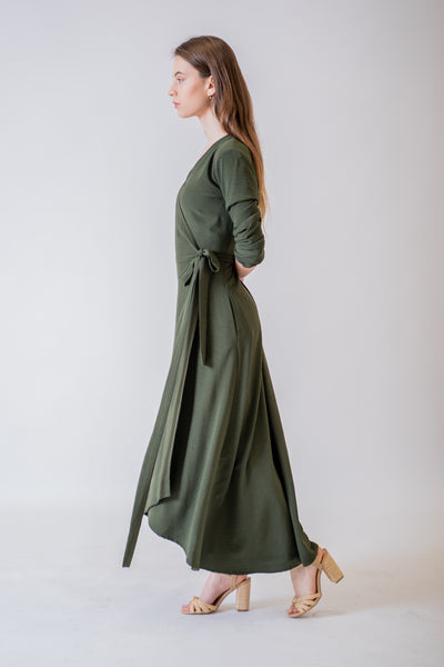 Zelené zavinovacie šaty - Šaty