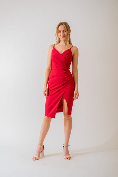 Červené puzdrové šaty - spoločenské šaty