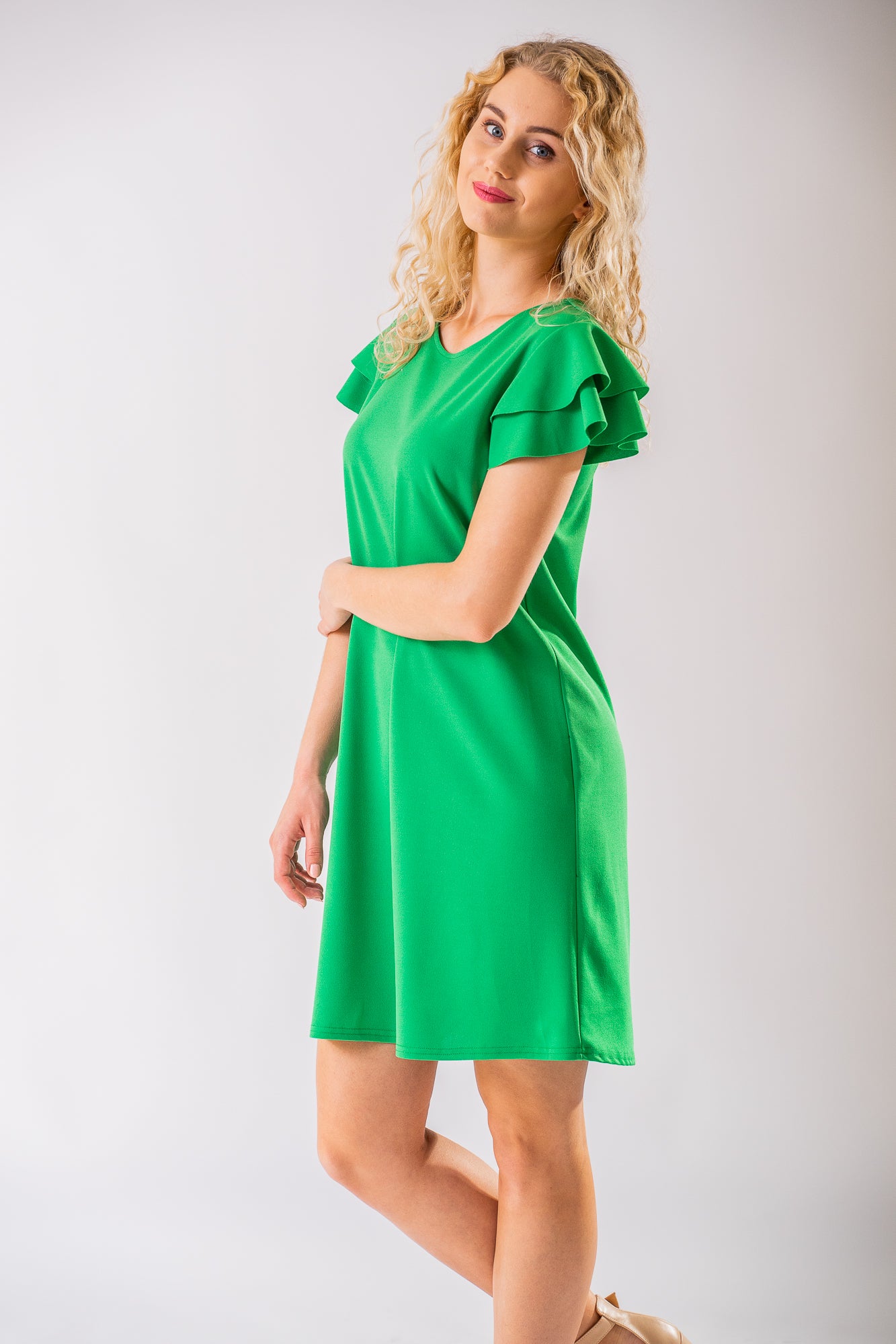 Zelené volánové šaty Evren