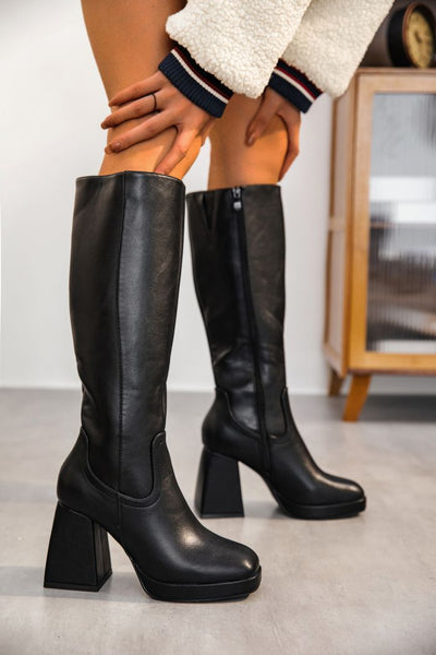Čierne vysoké čižmy Kate - Topánky