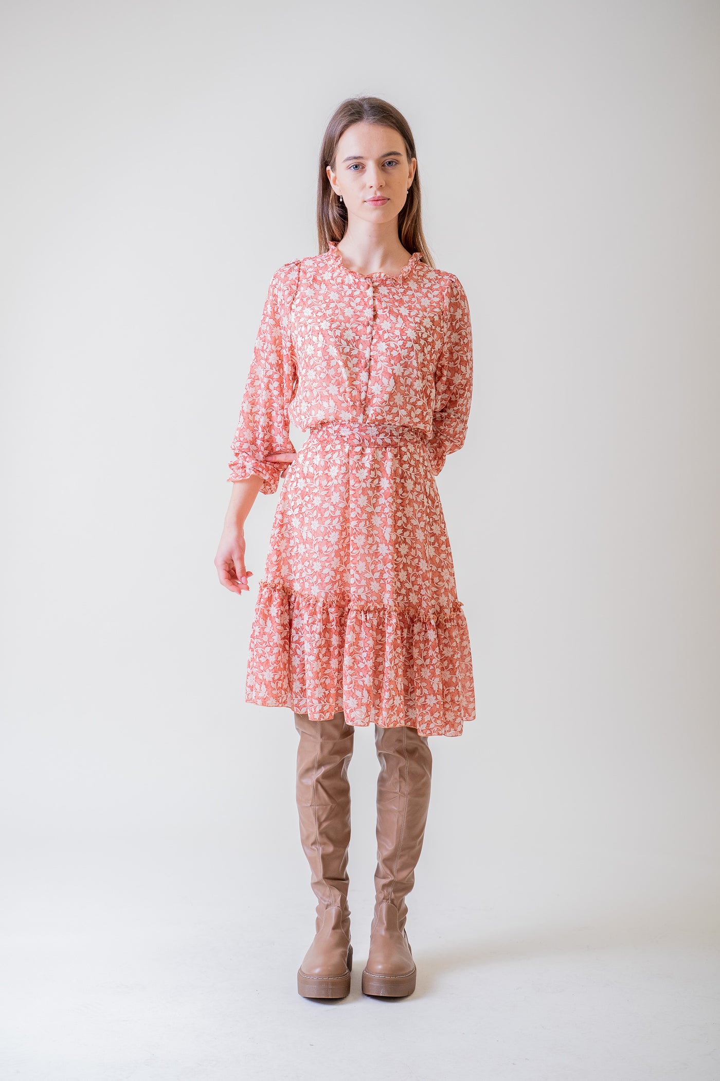 Ružové šaty s malou potlačou - Šaty