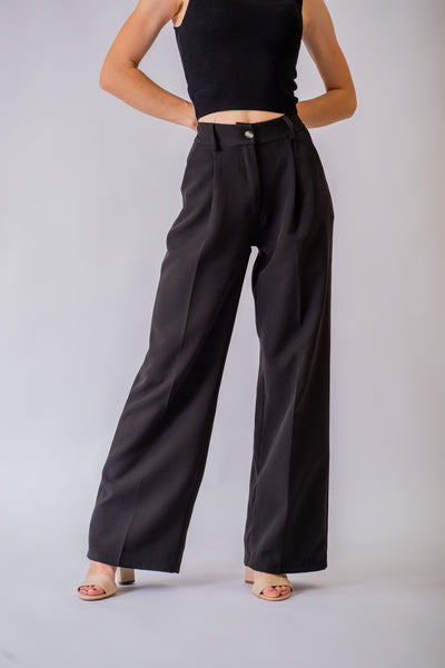 Čierne široké nohavice Emma - Nohavice