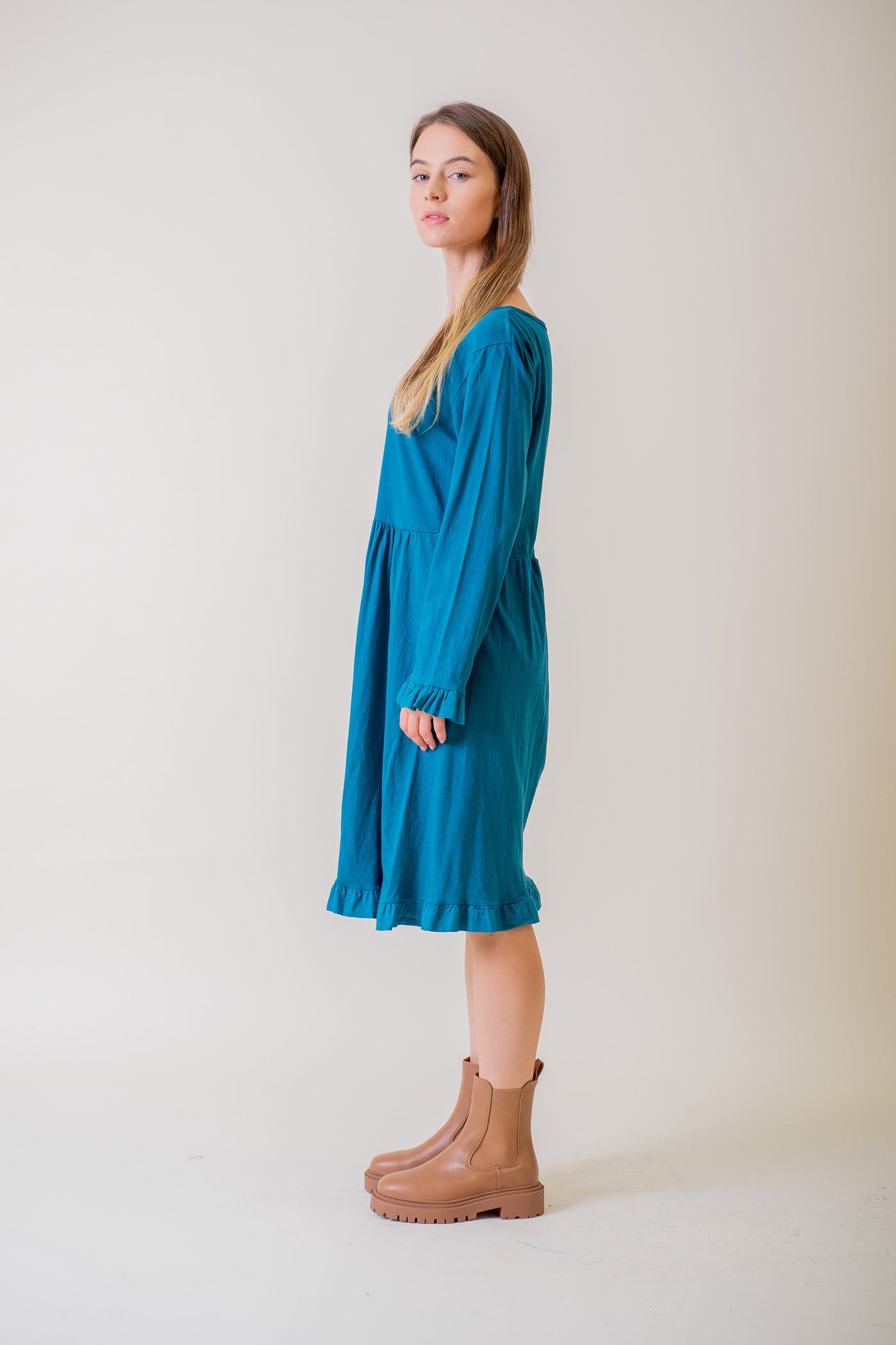 Modré úpletové šaty - UNI - Šaty