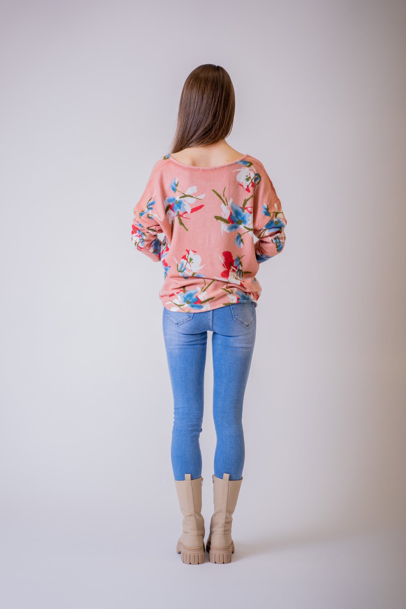 Ružový kvetinový sveter - UNI - Top
