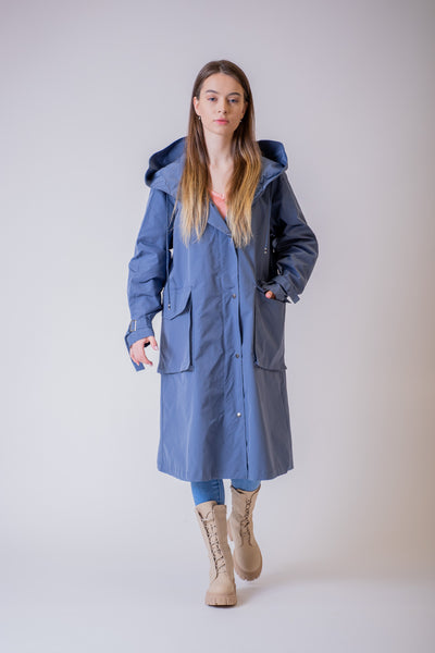 Modrý prechodný plášť - UNI - kabát a bunda