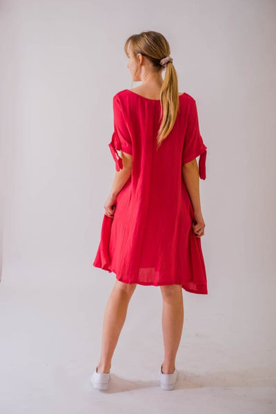 Červené viskózové šaty - Šaty