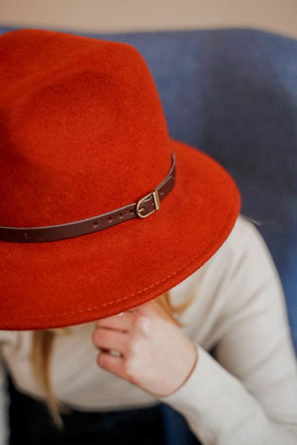 Oranžový vlnený klobúk - Klobúk