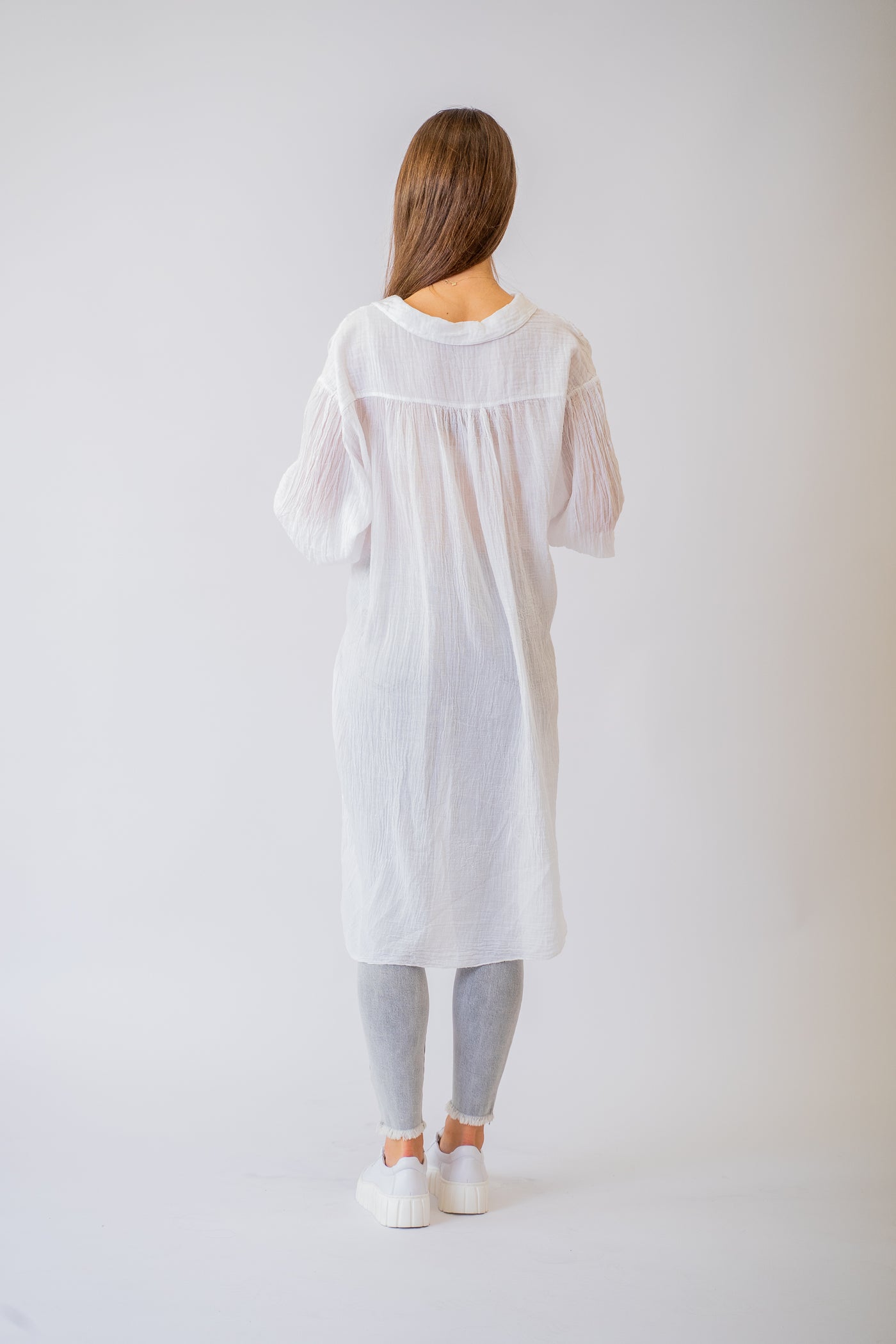 Biela asymetrická košeľa Alina - UNI - Top