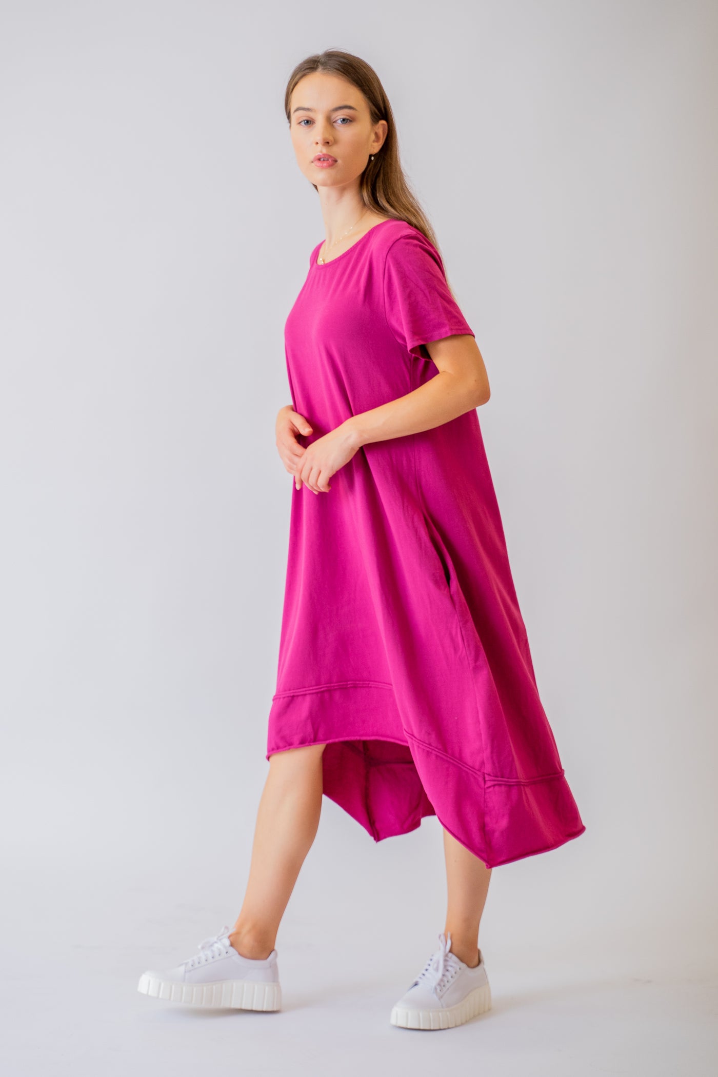 Ružové midi šaty Zinna - UNI - Šaty
