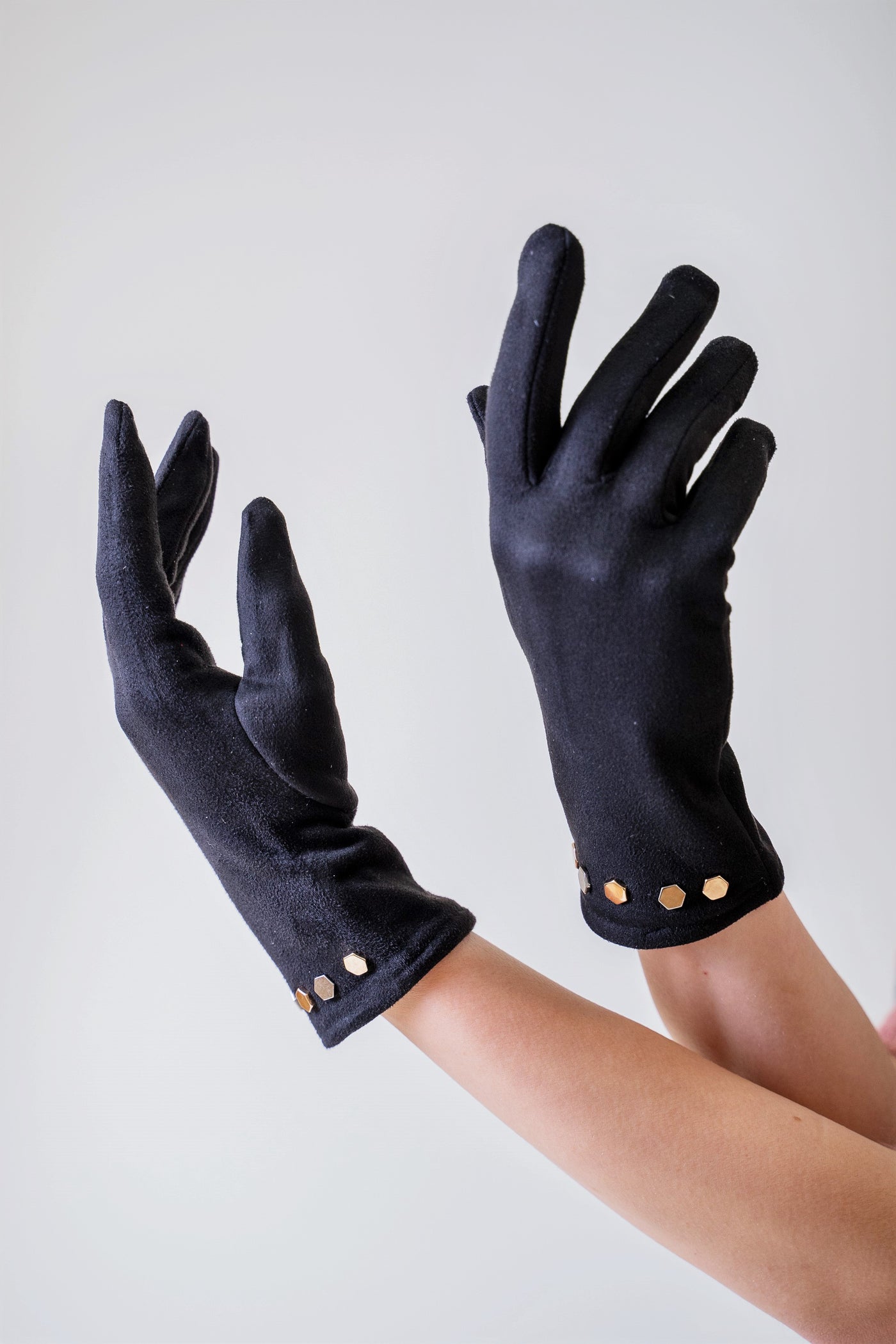 Semišové rukavice s aplikáciou - Rukavice