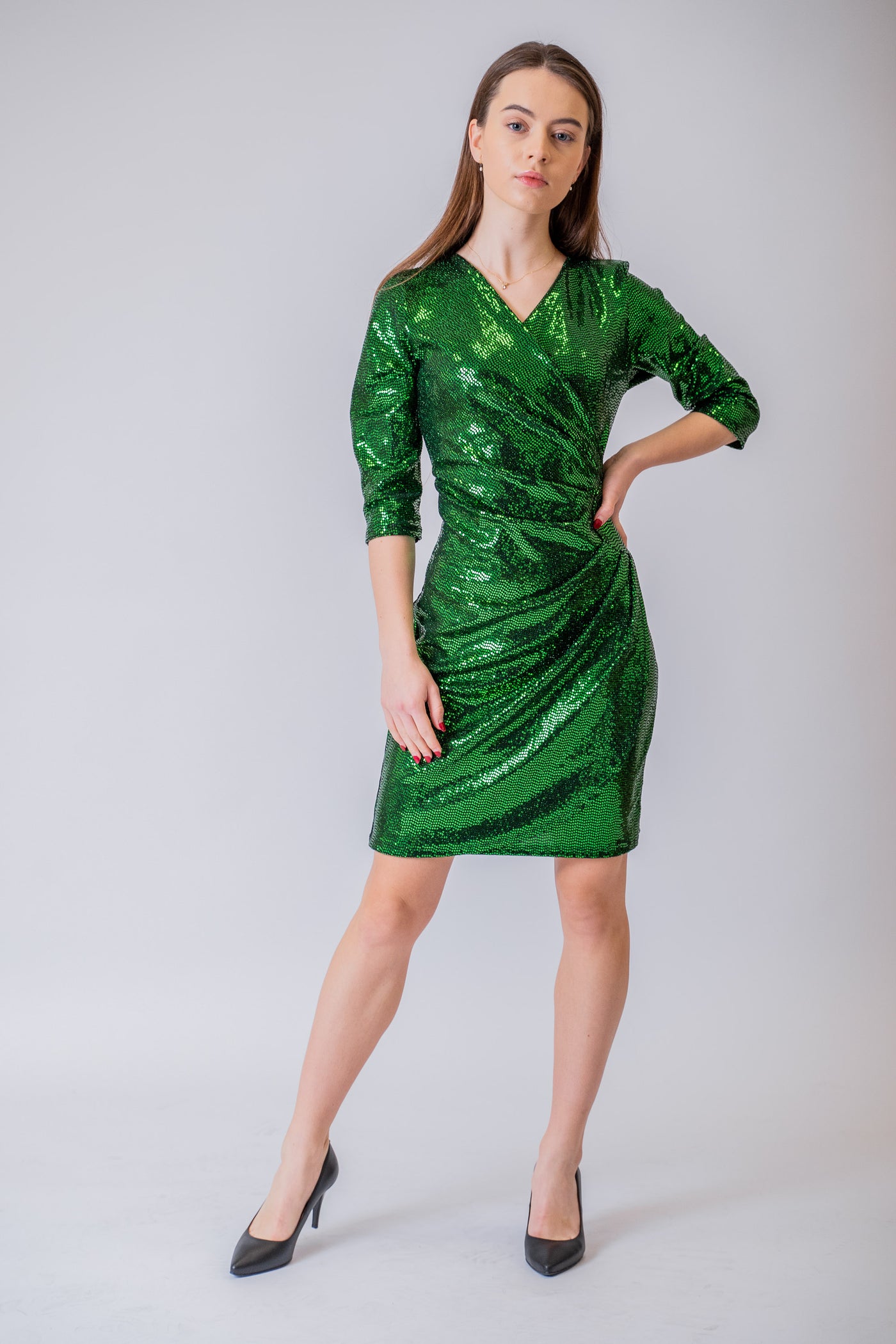 Zelené flitrové šaty Talia