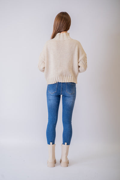 Bežový pletený sveter Aspen - UNI - Top