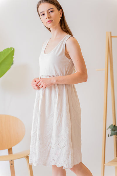 Bežové bavlnené šaty - UNI - Šaty