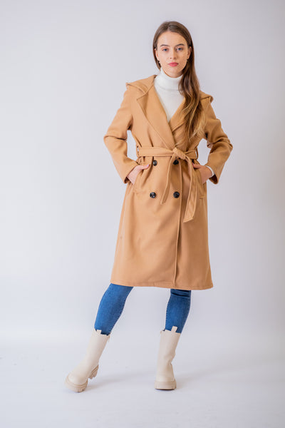 Svetlo hnedý kabát Cynthia - UNI - kabát a bunda