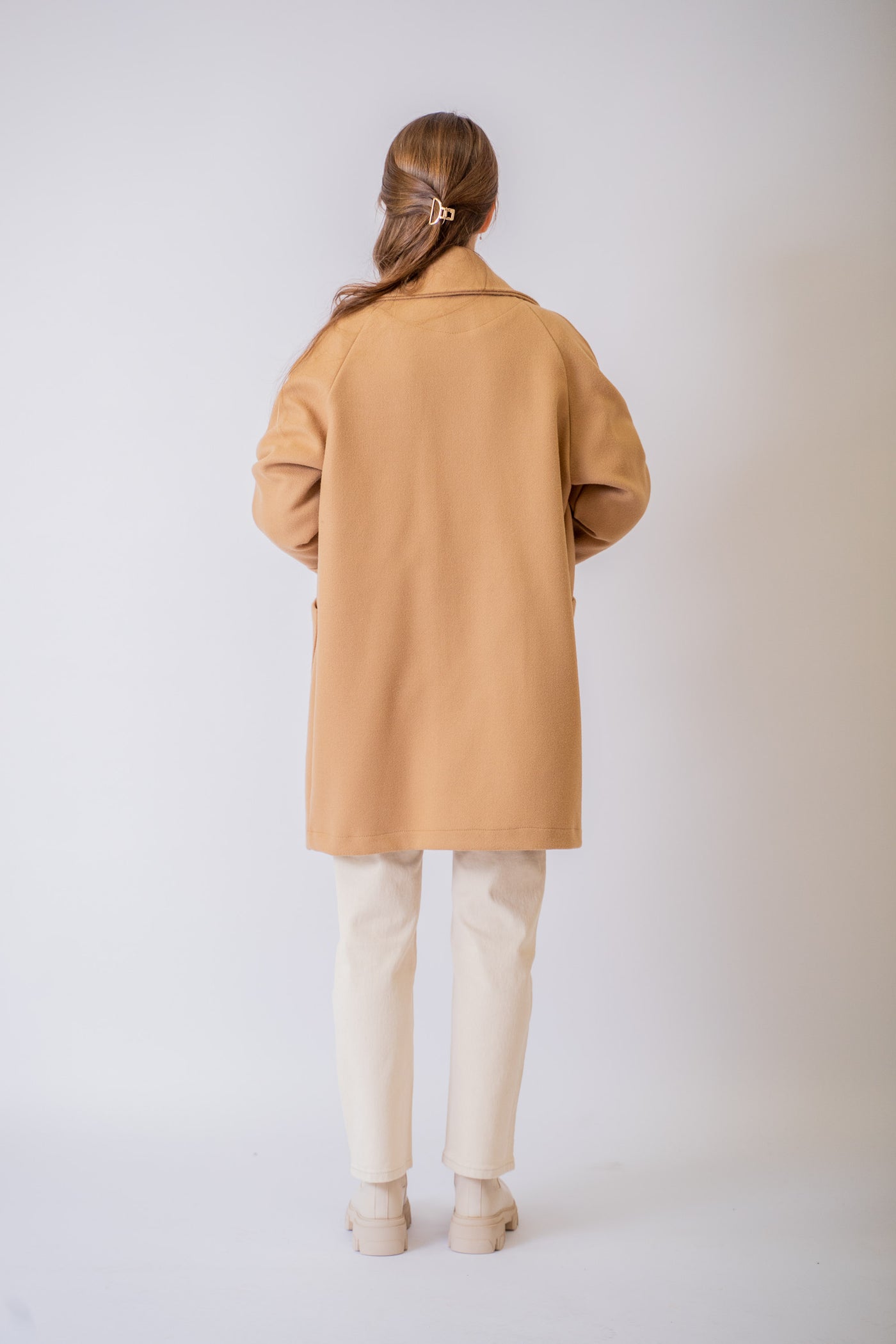 Svetlo hnedý oversized kabát Caterine - UNI - kabát a bunda
