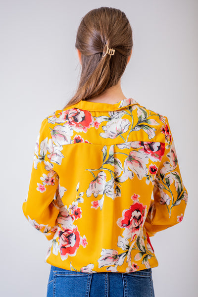 Žltá kvetinová košeľa - Top